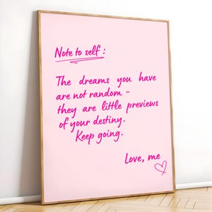 Pink Self-Love Wall Art Motivational Affirmation print Inspirational Uplifting quote Poster Note to Self Print Girly Office Decor