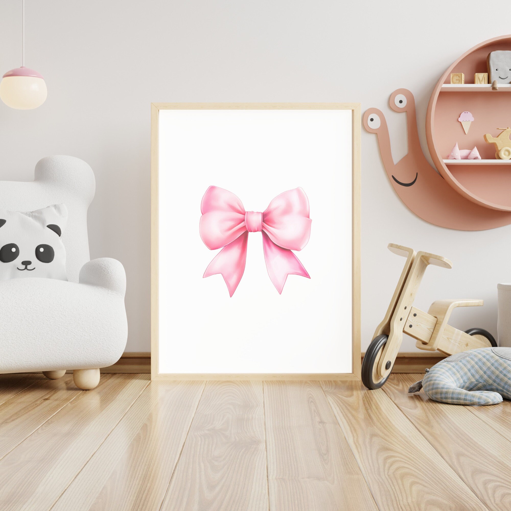 Pink Preppy Wall Art Set - 13 Watercolor Bow Prints For Bedroom & Dorm Decor, Aesthetic Room Decorations For Teen Girls