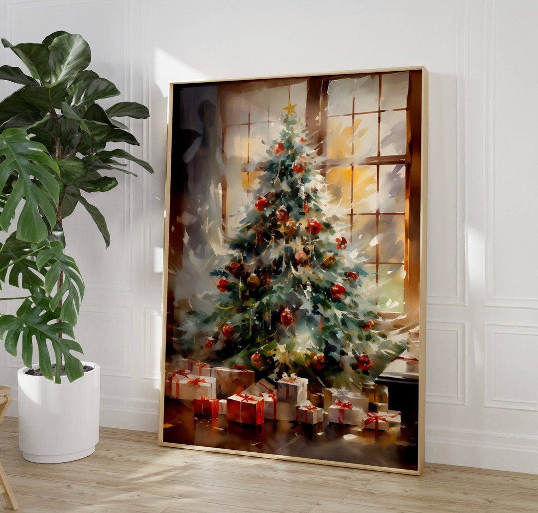 Christmas Tree Print Vintage Christmas Wall Art Christmas Etsy