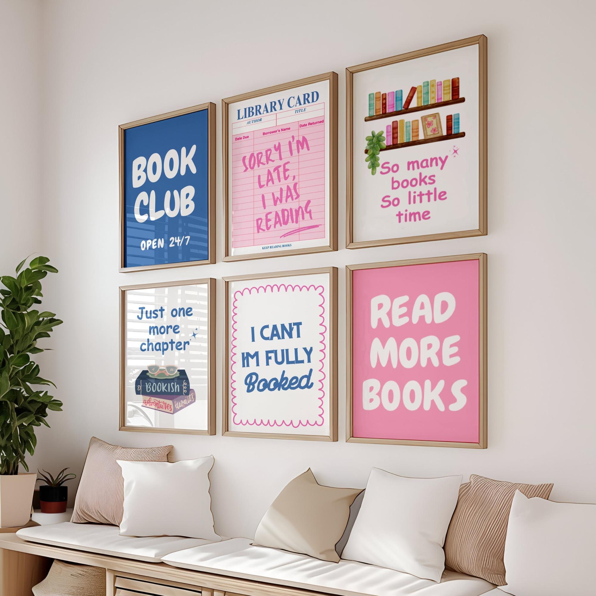 Book Club Print, Book Lovers Gift Print, Trendy Reading Corner
