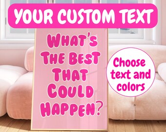 Custom Text Print - Your Text or Quote here - Create your own Wall Art, Personalised Typography Print, Colourful Prints, Custom Quote, Gift