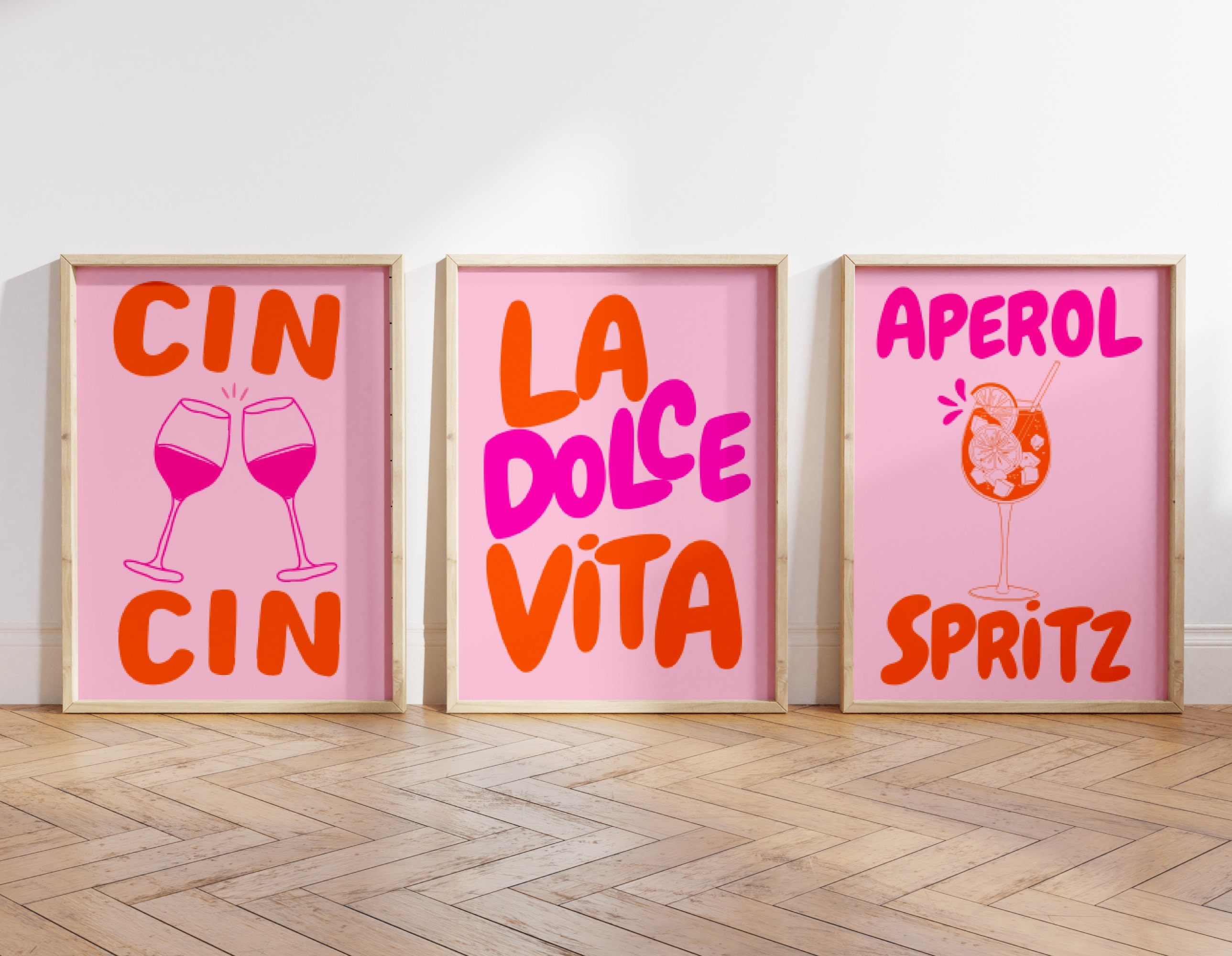 Gianni Rossi ポスター　ディスクデシネ　カフェ　北欧　ジャンニ Dolce Vita Print, Cin Cin Printable Wall Art, Aperol Spritz Poster