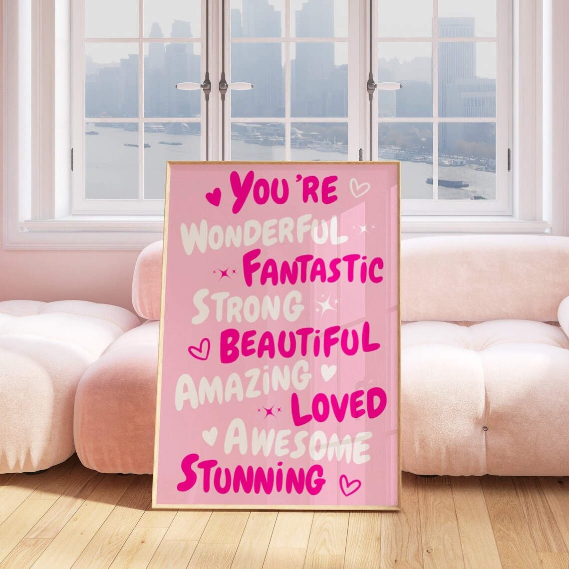 You Are Amazing Print, Pink Preppy Wall Art, 70s Pink Wall Art ...
