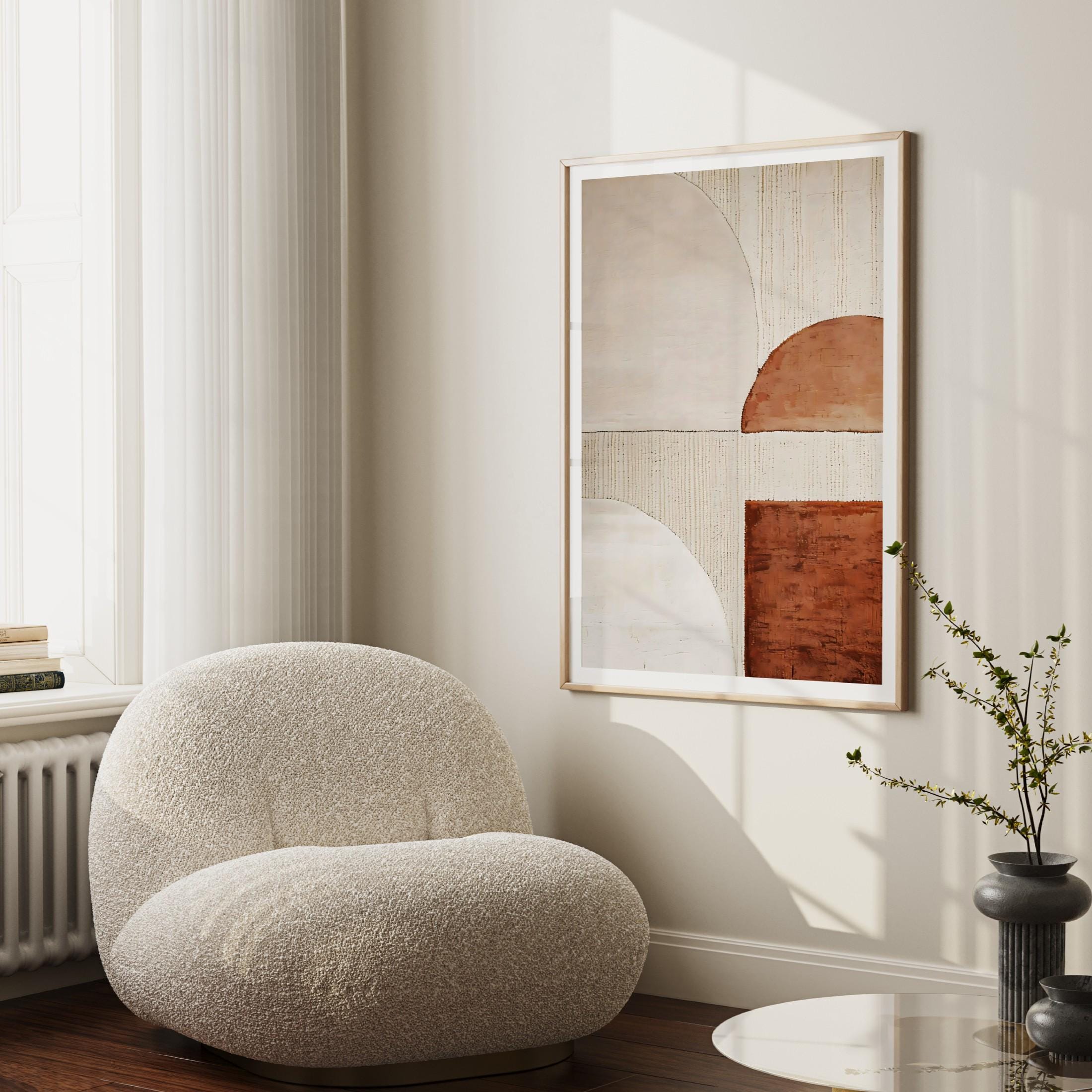 Wabi Sabi Abstract Wall Art Minimalist Terracotta Japandi Design ...