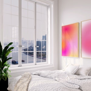 Pink Orange Aura Wall Art, Blur Gradient Print, Pink Glow, Spiritual Poster, Positive Self Care Art, Aura Energy, Dreamy Aura Gradient, Aura Energy, Mental Health Poster