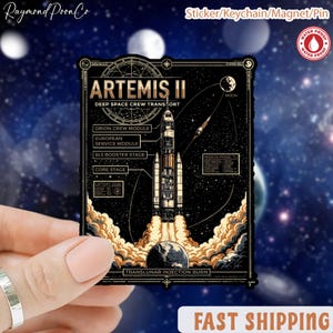 Rocket Artemis II Programm Aufkleber, Copy Moon Joy Sticker Pack, Mondlandung Vinyl-Aufkleber, Moon Joy Vinyl-Aufkleber