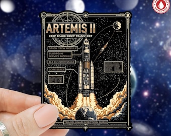 Pegatina del programa Rocket Artemis II, paquete de pegatinas Copy Moon Joy, pegatina de vinilo del alunizaje, pegatina de vinilo Moon Joy