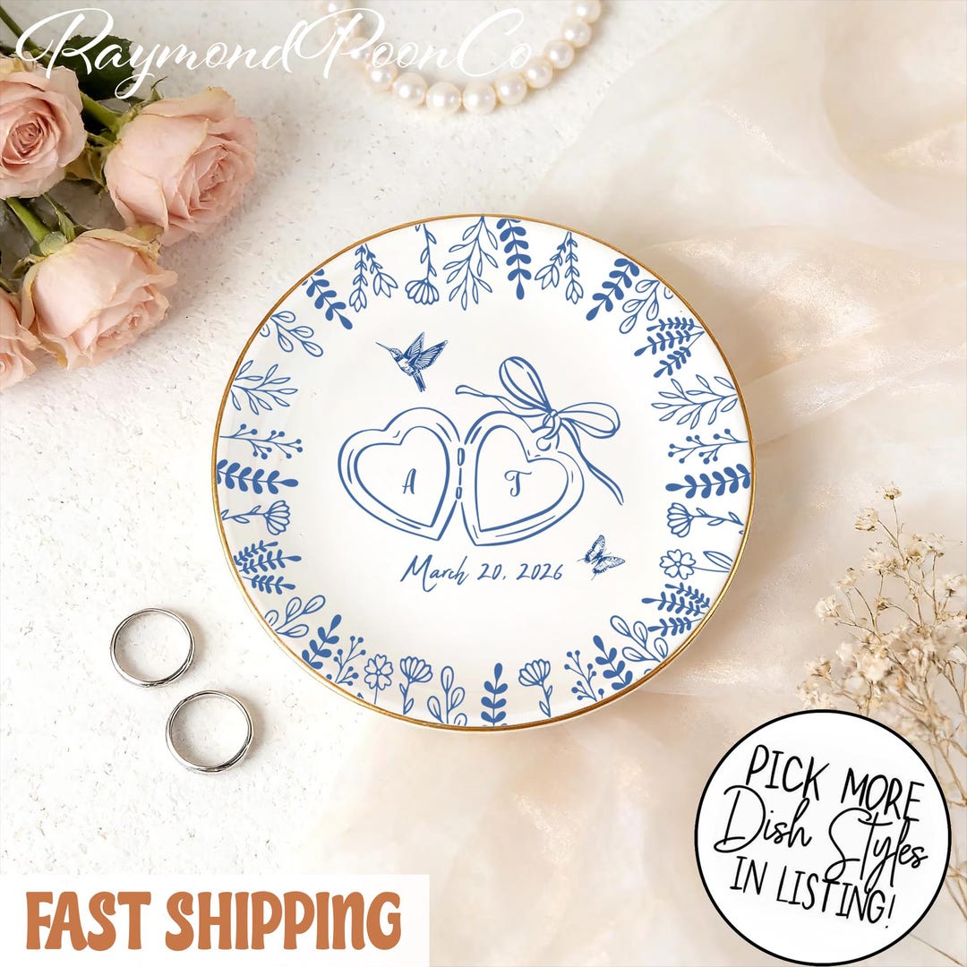 Custom Dinner Rings Custom Engagement Ring Dish, Personalized Jewelry Dish From Mom, Custom ...