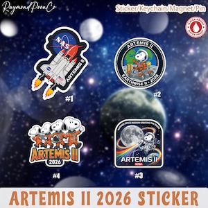 Artemis II Space Mission Patch Rocket Sticker, Artemis Rocket 2026 Sticker, Space Lover Gifts, waterdicht vinyl