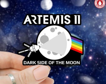 Adesivo Artemis 2 Dark Side Of The Moon, decalcomania in vinile stile programma spaziale retrò, adesivo impermeabile per laptop, borraccia, auto, regalo per amanti dello spazio