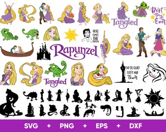 Rapunzel SVG Bundle, Rapunzel Svg Files pour Cricut et Silhouette, Tangled Clipart Digital Download