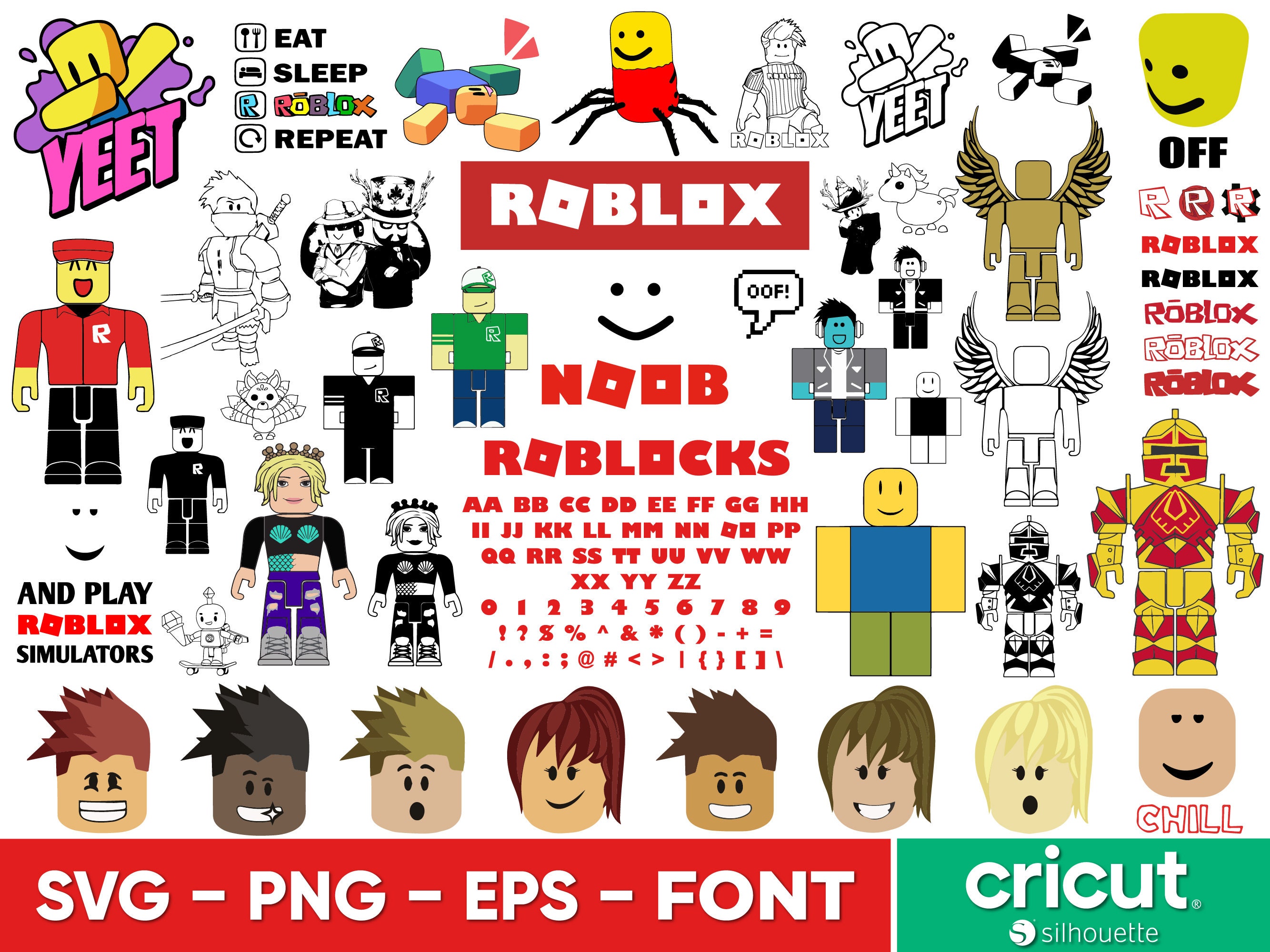 ROBLOX Svg Mega Bundle , Roblox Png , For Cricut
