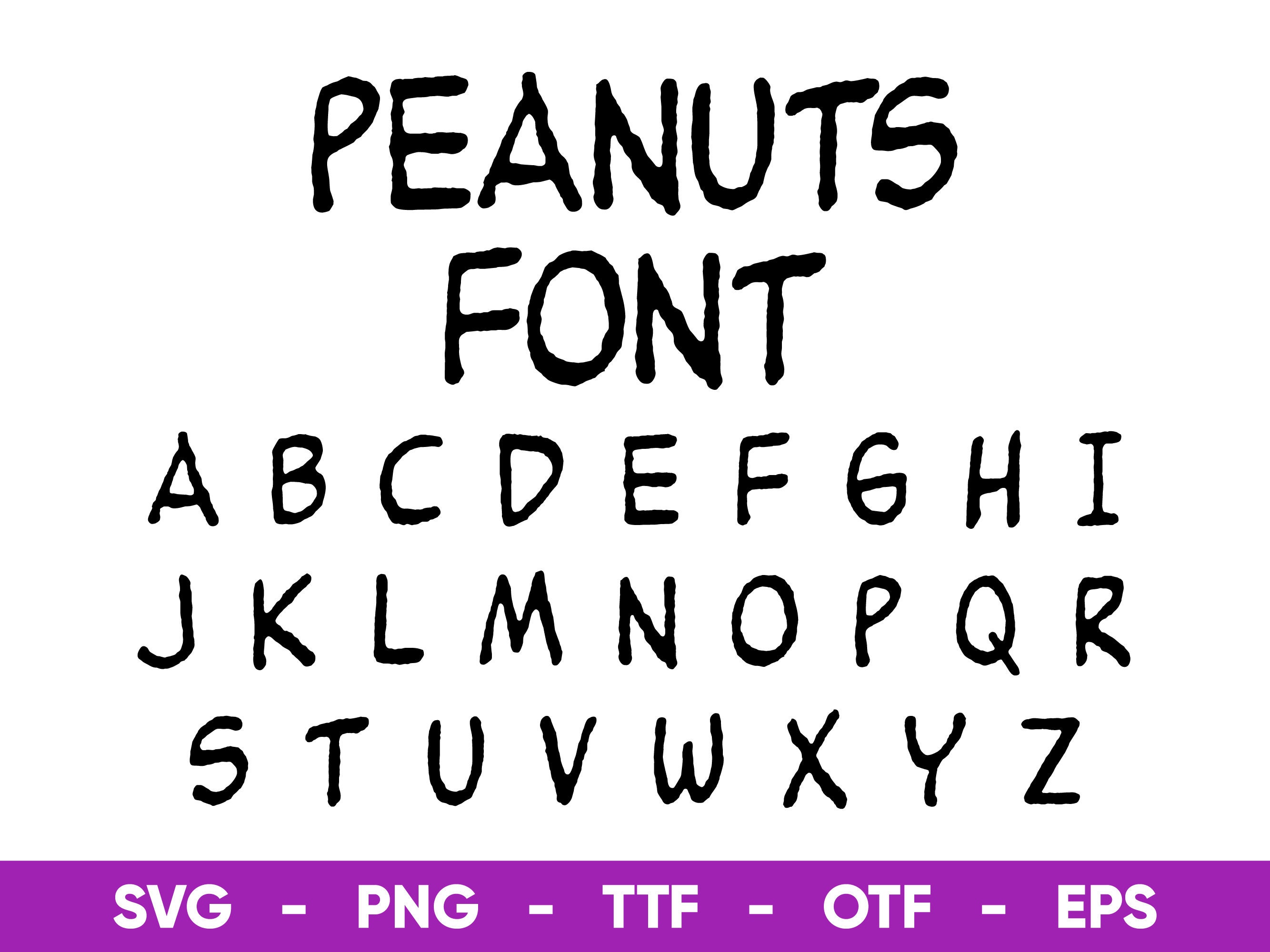 Peanuts Font SVG Peanuts Font Svg Files for Cricut and Etsy Canada
