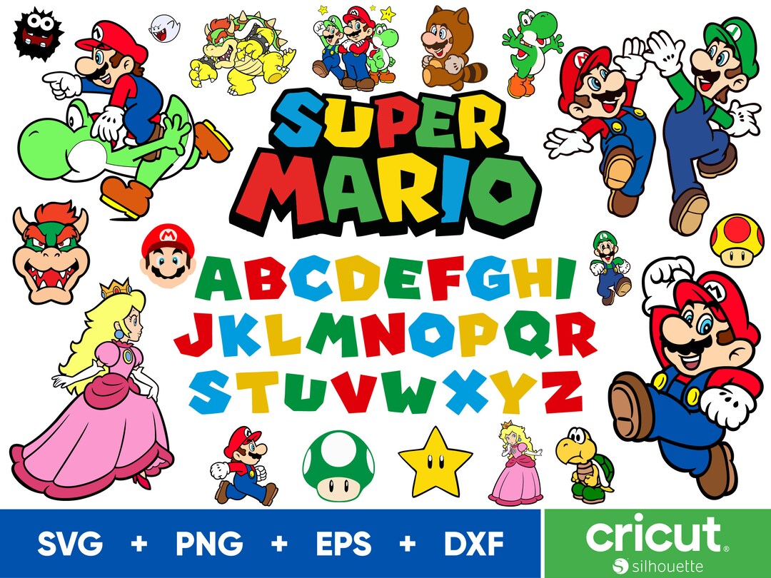 Super Mario SVG Mario Png Layered Digital Vector Files - Etsy