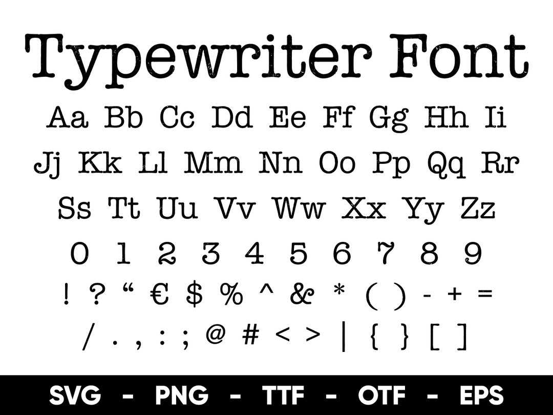 Typewriter Font SVG Typewriter Font Svg Files for Cricut and Etsy