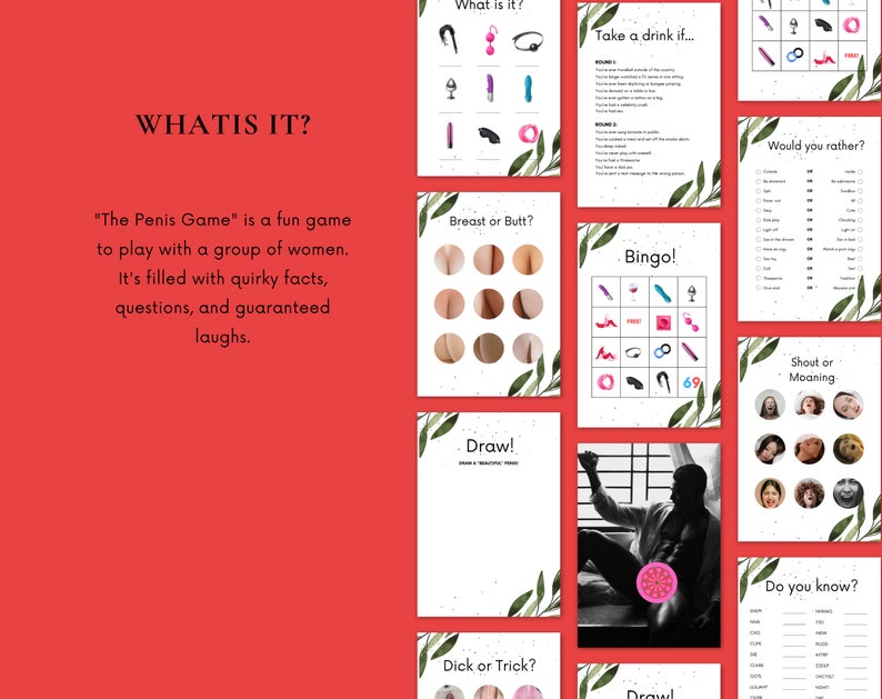 Penis Games Printable Penis Games Girls Night Game Customizable Template Instant Download Penis ...