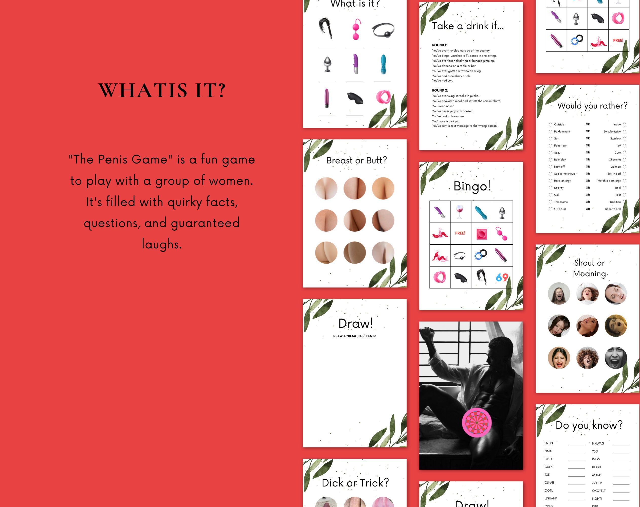 Penis Games Printable Penis Games Girls Night Game Customizable Template Instant Download Penis ...