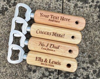 Personalised Wooden Bottle Opener | Perfect Gift Idea | Weddings | Birthdays | Valentines | Gifts for Him