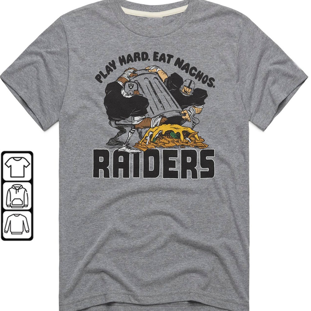 NFL x Flavortown Las Vegas Raiders T-Shirt from Homage. | Officially Licensed Vintage NFL Apparel from Homage Pro Shop.