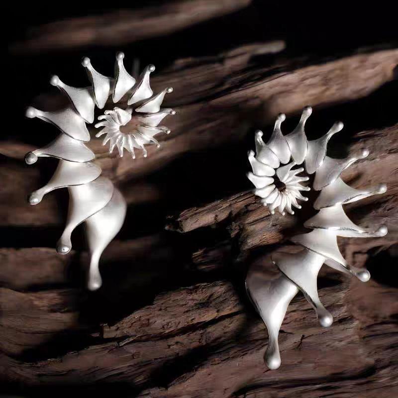 Posiden Shell Poseidon Spiral Earrings, Greek Myth Sea Shell Jewelry, Ocean Goddess ...