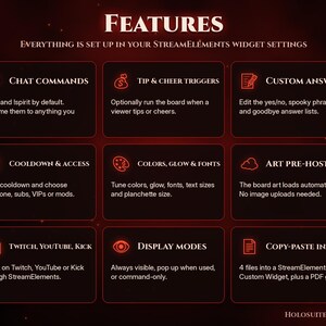 Interactive Spirit Board Stream Overlay, Horror Chat Widget (Digital Download) image 4