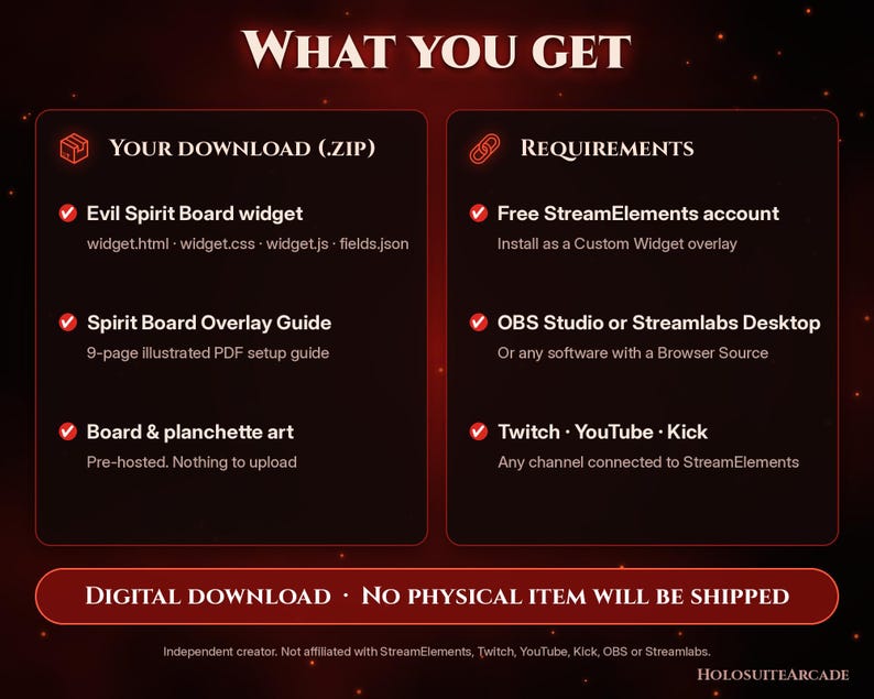 Interactive Spirit Board Stream Overlay, Horror Chat Widget (Digital Download) image 7
