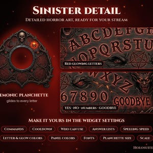 Interactive Spirit Board Stream Overlay, Horror Chat Widget (Digital Download) image 5