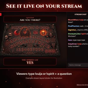 Interactive Spirit Board Stream Overlay, Horror Chat Widget (Digital Download) image 2