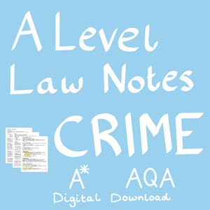A Level Criminal Law Notes and Sample Answer Structures AQA - Updated 2024/25