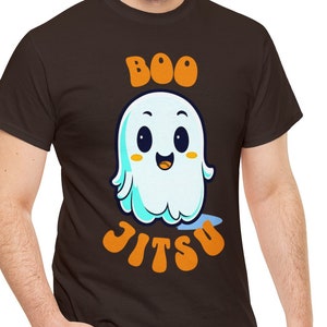 Boo Jitsu Jiu Jitsu Halloween Ghost Funny Cute T-Shirt Unisex Heavy Cotton Tee