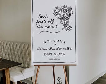 Farmers Market Bridal Shower Welcome Sign: Editable Printable Poster
