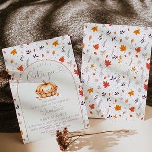 Cutie Pie  Baby Shower Invitation | Gender Neutral Printable  Baby Shower Invite | Fall Baby Shower Editable Template