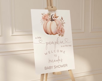 Little Pumpkin Baby Shower Welcome Sign (Printable)