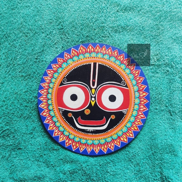 Puri Jagannath Painting for Home Decor | Hand Painted Jagannath | Lord Krishna Painting Plate | Wall Showpiece | Odisha Art | Puja Ghar Art