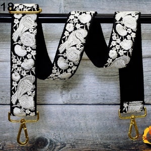 Bestickter Kameragurt, Crossbody-Gurt für Geldbörsen, verstellbar, Handtasche, Boho-Taschengurt, Stickerei, Gitarrengurt, Geschenk für sie