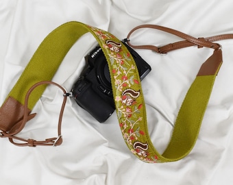 Photographer Leather Strap Sling Camera Strap Embroidery DSLR Camera Accessories Camera Holder Neck Shoulder Strap Christmas Gifts Brother