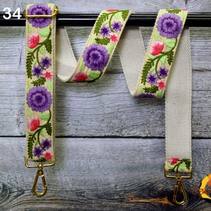 Embroidered Camera Strap Crossbody Strap for Purses Adjustable Handbag Boho Bag Strap Embroidery Replacement Strap Guitar Strap Gift Wife