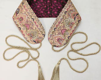 Cinto bege reversível bordado em tecido dourado, estilo obi, ajustável, para mulheres, ideal para casamentos de verão, vestido personalizado ou como presente para amigas.