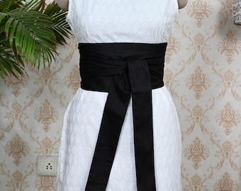 Cinto Obi em tecido de seda Shantung preto, faixa feminina ajustável e personalizada para vestido de noiva, presente para irmã, amarração e laço em seda Dupioni.