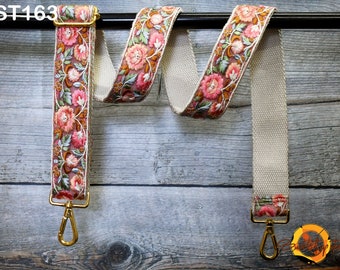 Alça para bolsas, alças de ombro, alças transversais, alça de reposição, alça para bolsas de mão, alça de guitarra boho bordada, alça para bolsa de mão, presente para esposa