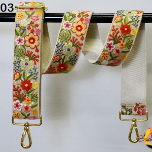 Bestickter Canvas Taschengurt Geldbörse Messenger Crossbody Gurt für Geldbörsen Handtasche Handtasche Stickerei Ersatzgurt Boho Gitarrengurt Geschenk