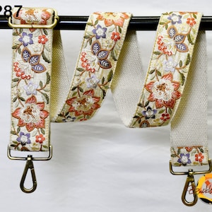 Tracolla di ricambio per borsa ricamata, tracolla per borse, tracolla per borsa Boho ricamata floreale, tracolla per chitarra Boho, tracolla per borsa, regalo per lei