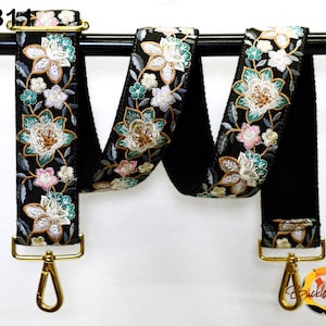 Stickerei Ersatz Geldbörse Riemen Crossbody Gurt für Geldbörsen Floral bestickt Boho Taschengurt Boho Gitarrengurt Handtasche Gurt Geschenk für sie