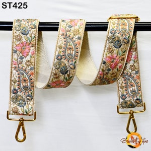 Bestickter Geldbörsengurt Crossbody Gurt für Geldbörsen Handtasche Boho Taschengurt Blumenstickerei Ersatzgurt Boho Gitarrengurt Geschenk für sie