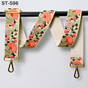 Bestickter Geldbörsengurt Crossbody Gurt für Geldbörsen Handtasche Boho Taschengurt Blumenstickerei Ersatzgurt Boho Gitarrengurt Geschenk für sie