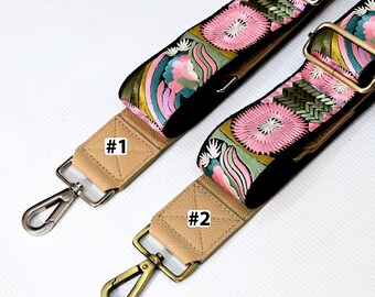 Bolsa de couro de reposição, estilo boho, com alça transversal, bordado de câmera, alça ajustável, alça de ombro, cor bege claro.