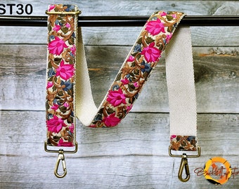 Floral Embroidered Purse Strap: Adjustable Boho Crossbody Bag Replacement