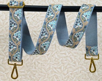 Alça de bolsa bordada, alça transversal para bolsas, alça de bolsa boho, alça de substituição bordada, guitarra, bolsa, alça de presente para namorada