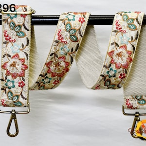 Tracolla di ricambio per borsa con ricamo floreale, tracolla per borse, tracolla per borsa boho ricamata, tracolla per chitarra boho, tracolla per borsa, regalo per lei