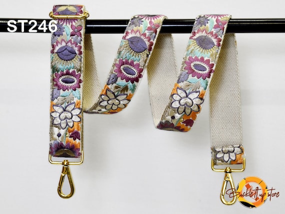 Embroidered Detachable Guitar Strap Crossbody Strap for 